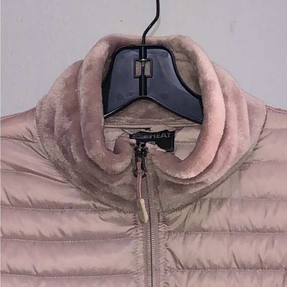 32 Degrees Dusty Pink Blush Ladies Mixed Media Plush Fuzzy Down Jacket - Picture 8 of 8